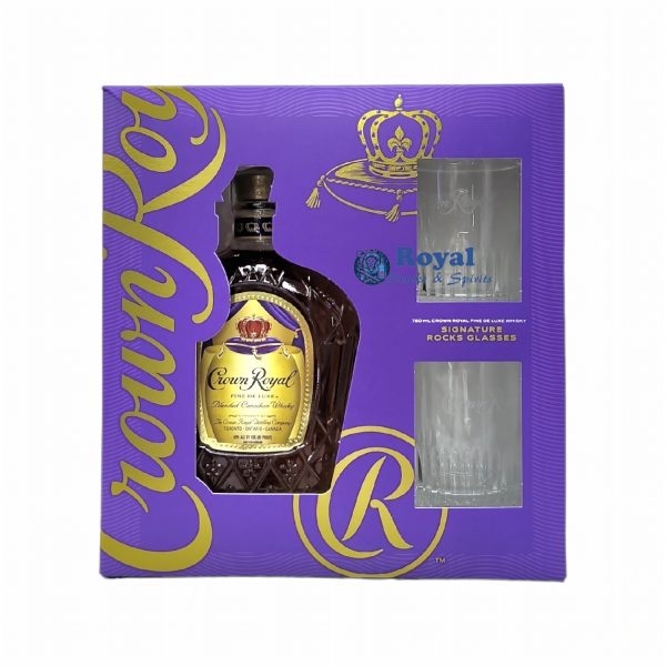 Crown Royal Whiskey (750ml) With Glasses Gift set
