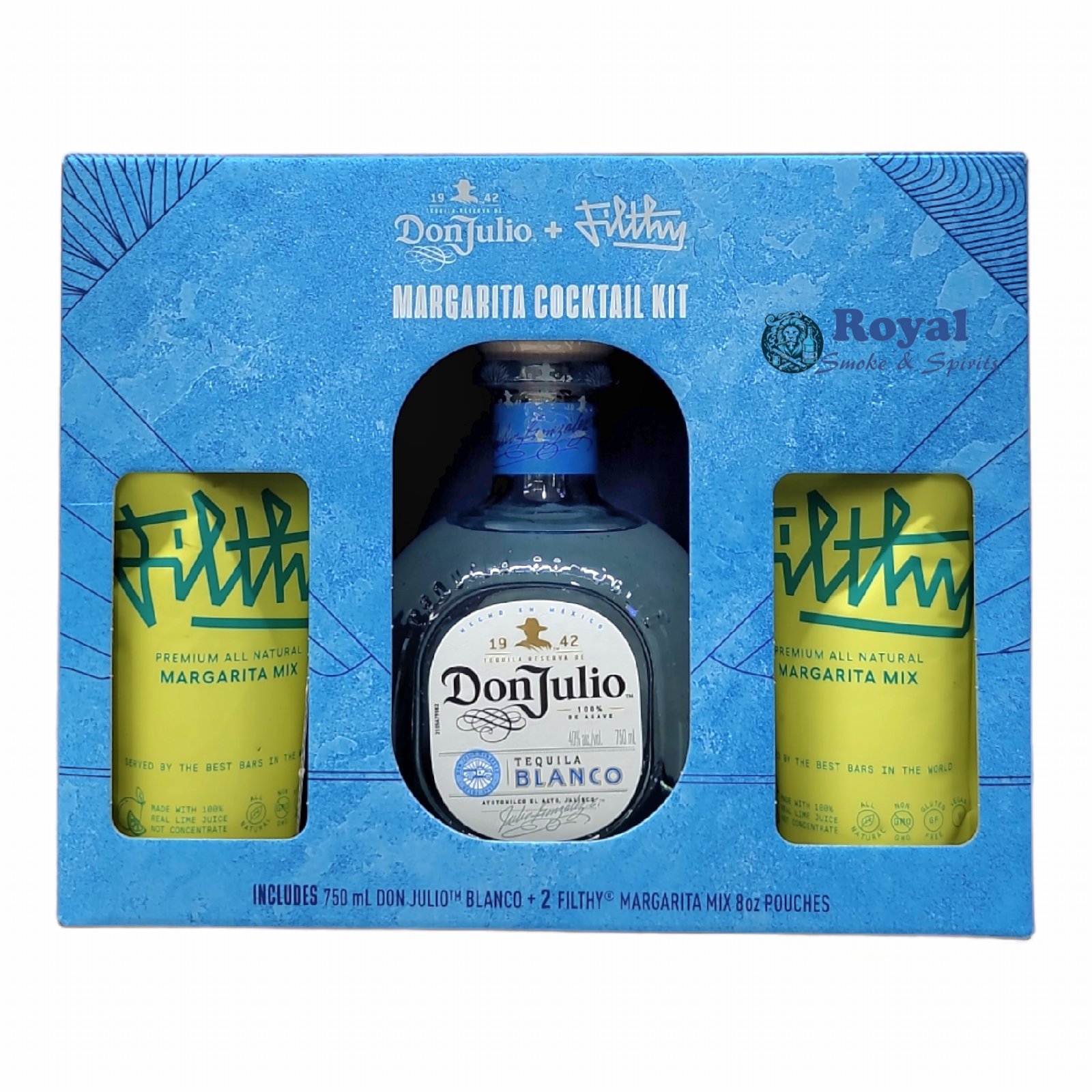Don Julio Blanco Tequila (750ml) with 2Filthy Margarita Gift Set