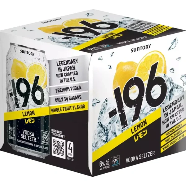 -196 Lemon Vodka Seltzer (4pk X 355ml) Cans