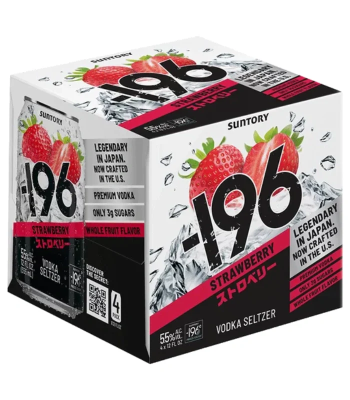 -196 Strawberry Vodka Seltzer (4pk X 355ml) Cans