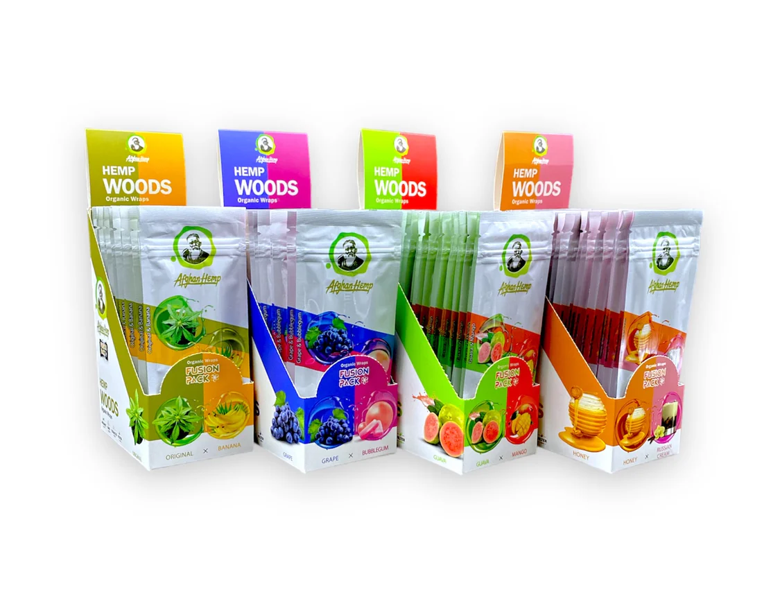 Afghan Hemp Organic Wraps - 2 Flavors in 1