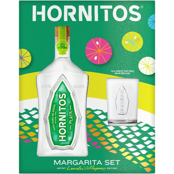 Hornitos Tequila Plata 750ml w/ 1 Rock Glass Gift Set