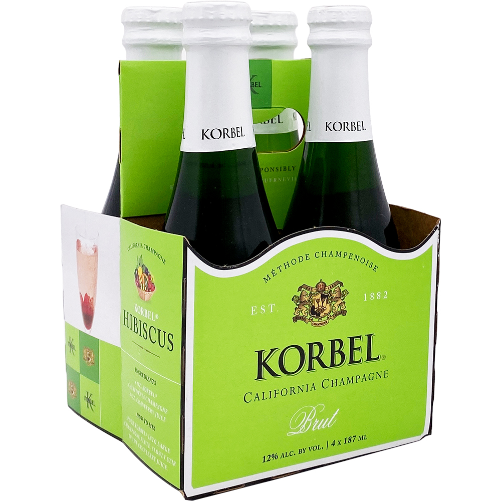 Korbel Brut Champagne Sparkling Wine (4pk X 187ml) Bottle