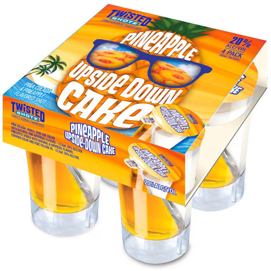 Twisted Shotz Pineapple Upside Down Cake (25ml X 4pk)